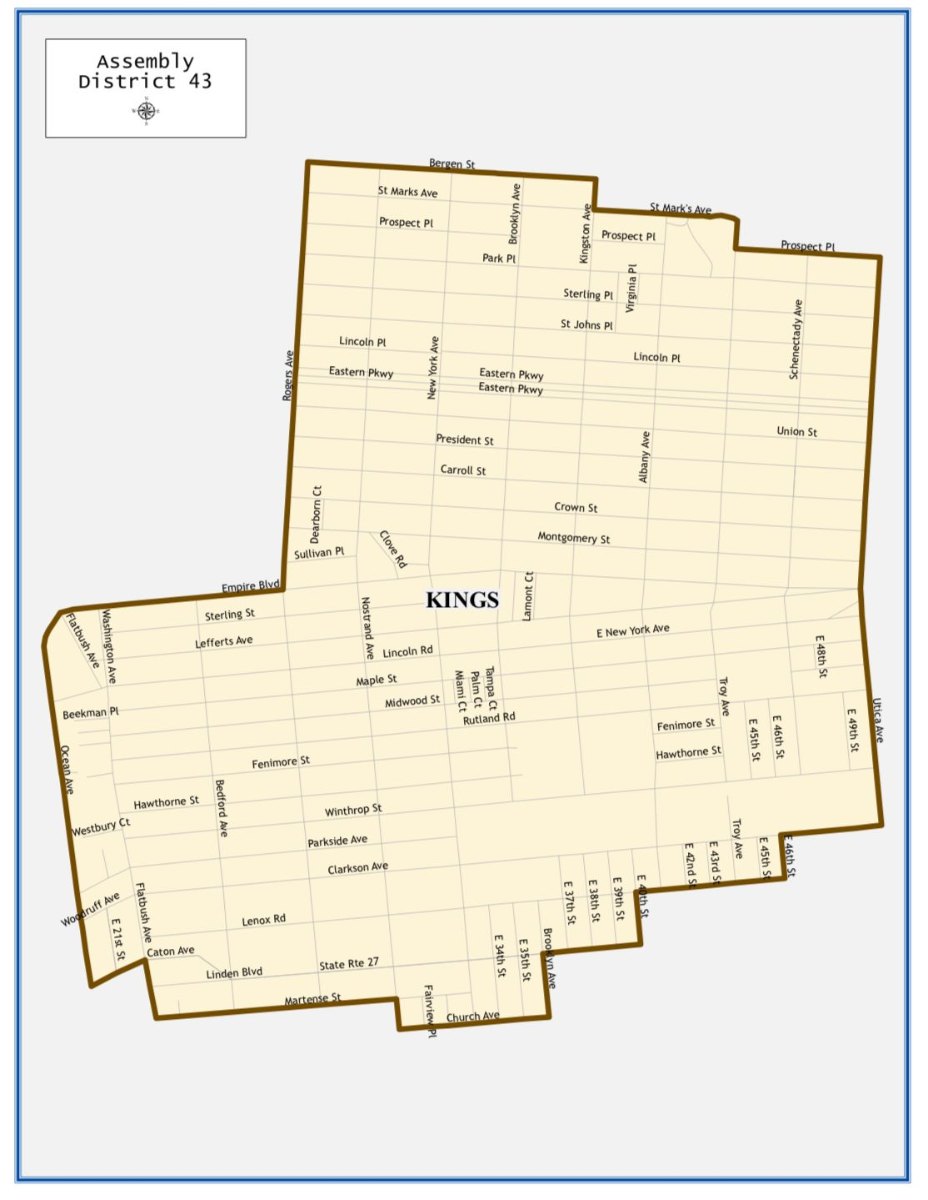 New York State Assembly District 43 Map 2026