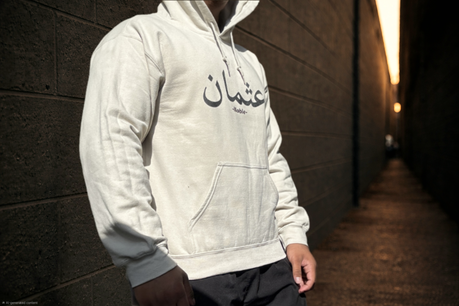 Amani Haus hero — custom Arabic name hoodie streetwear