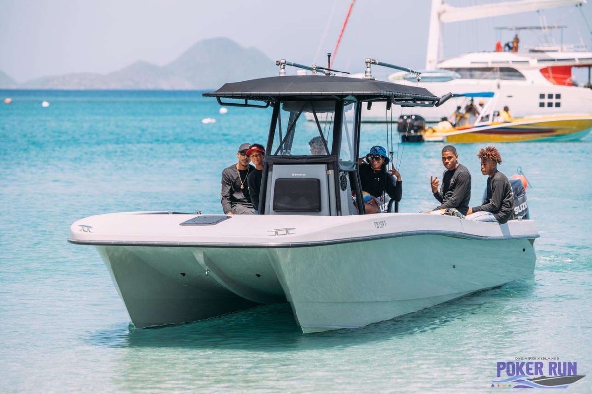 Luxury charter boat in Caribbean waters