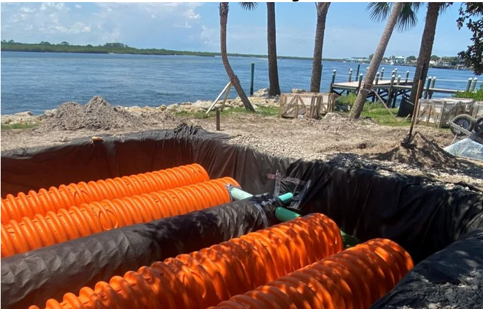 NDS Storm Chamber underground drainage installation in Bradenton and Sarasota Florida