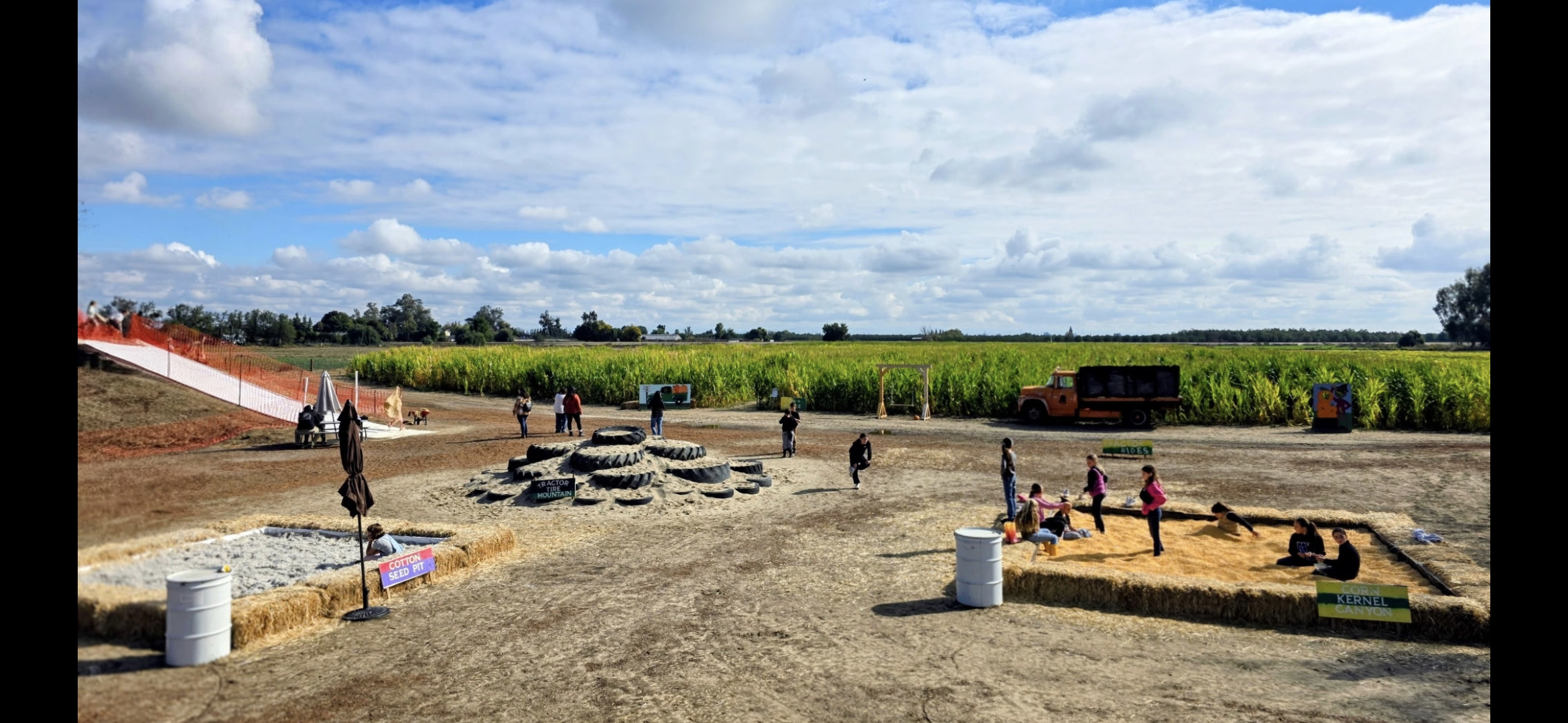Scenic tractor rides through the pumpkin patch