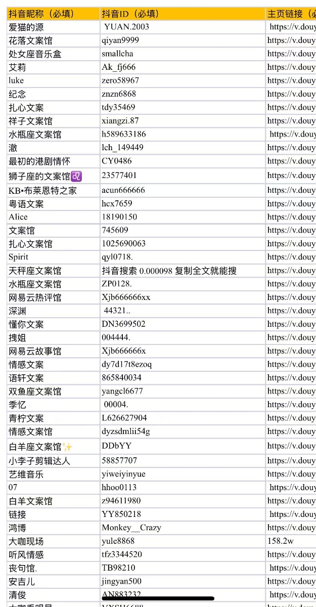 DouYin & RedNote Creator List Layer 2 - China