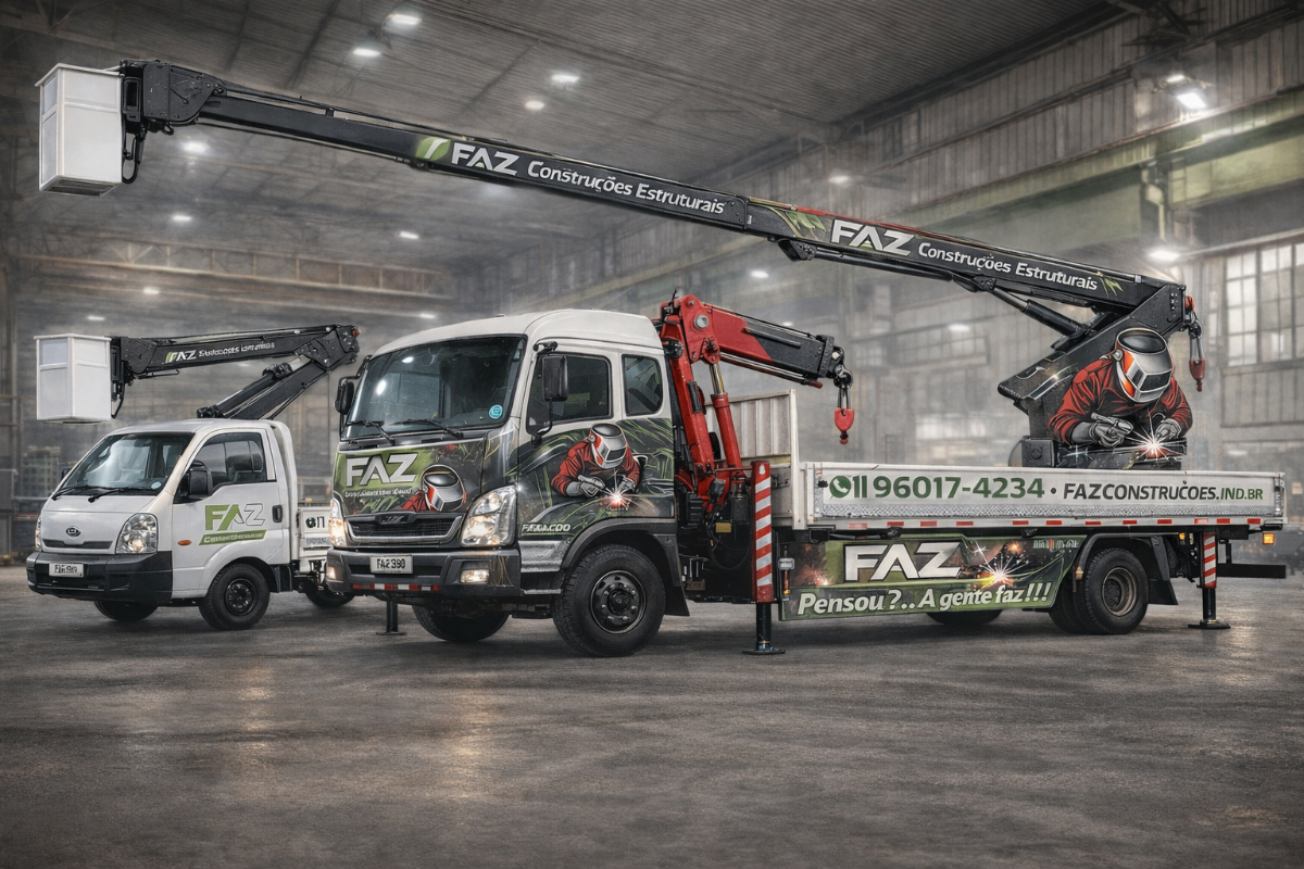 Frota FAZ Construções - Cesto Aéreo e Caminhão Munck