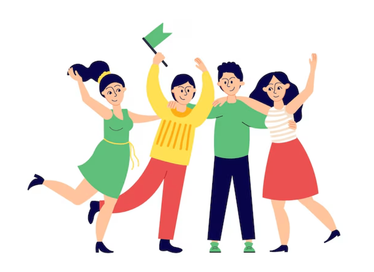 Students enjoying offline activities