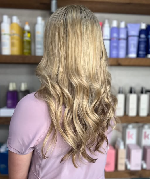 Professional hair styling station with modern equipment