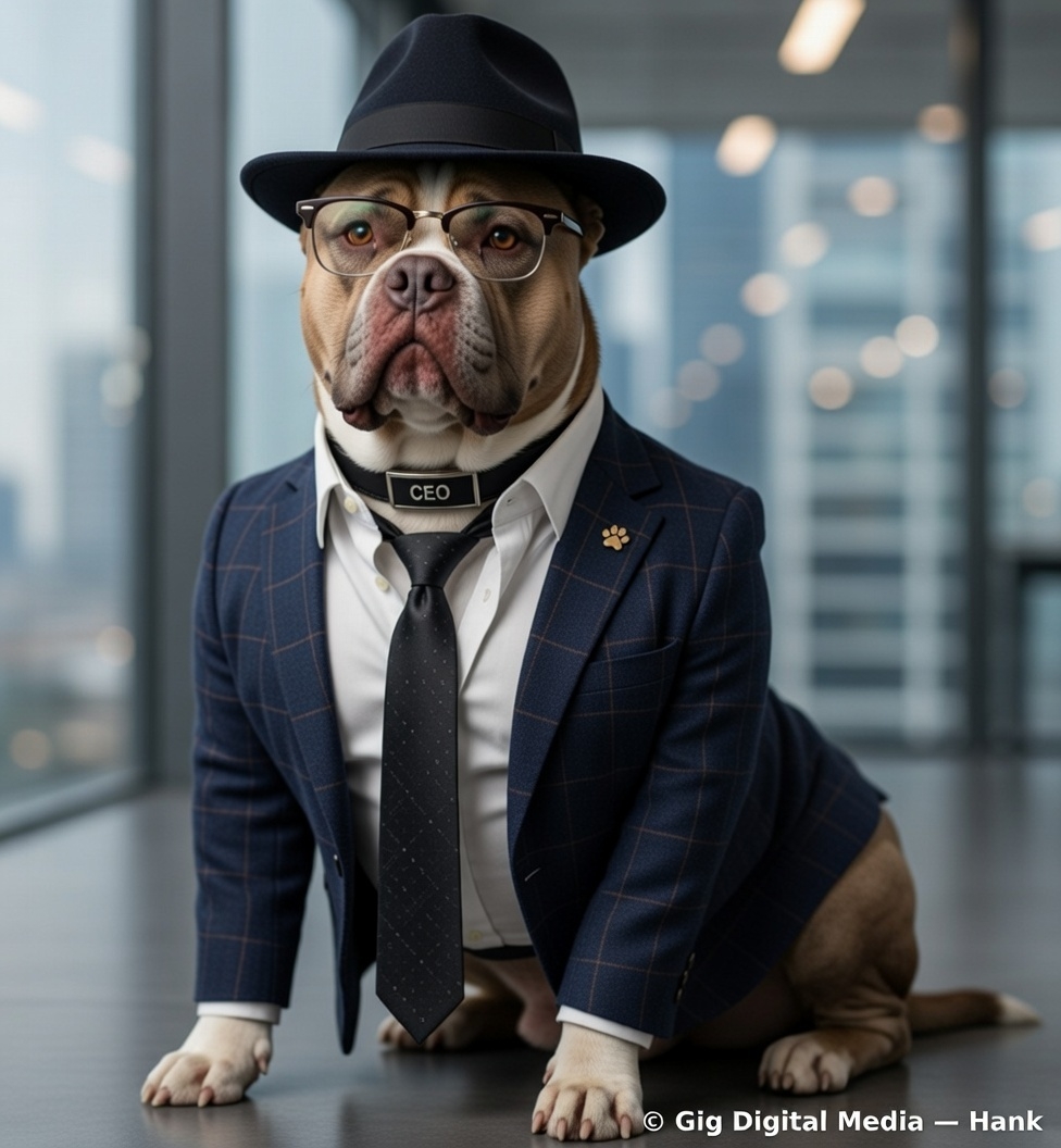 Hank the Host sitting