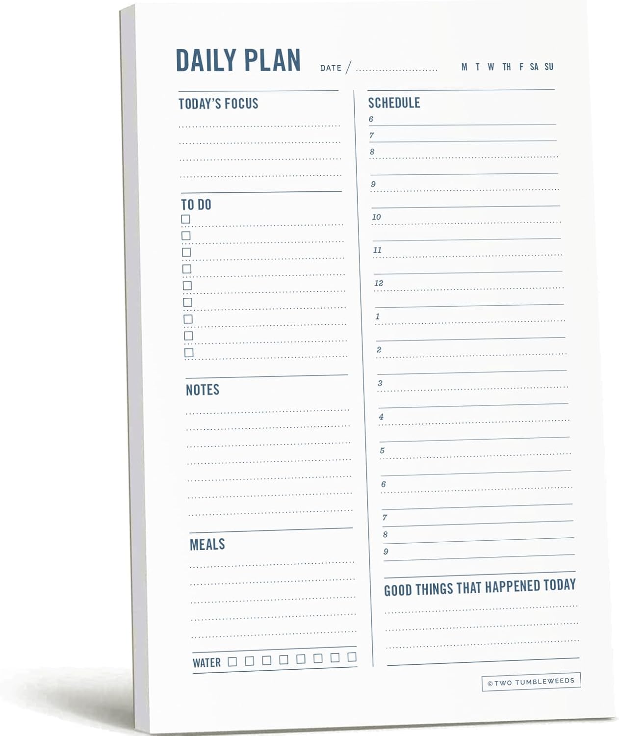 Minimalist Daily Planner Pad (Undated)
