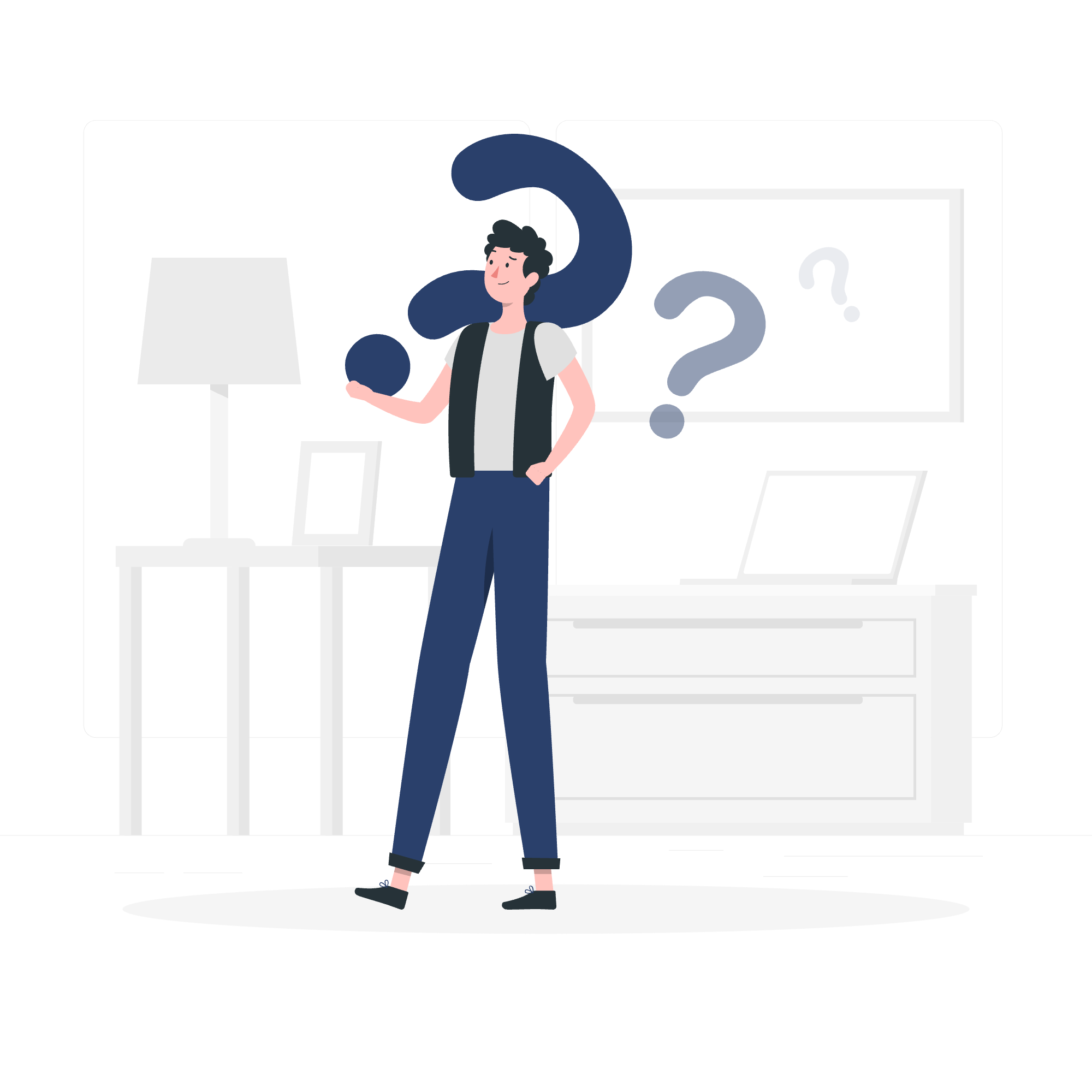 AI導入で悩む人のイラスト