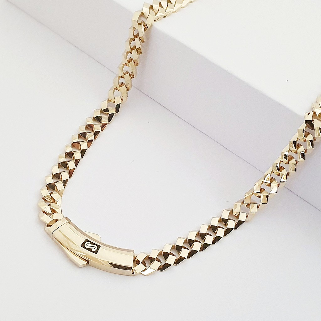 14 Ayar Altın Köşeli Gurmet Zincir Kolye