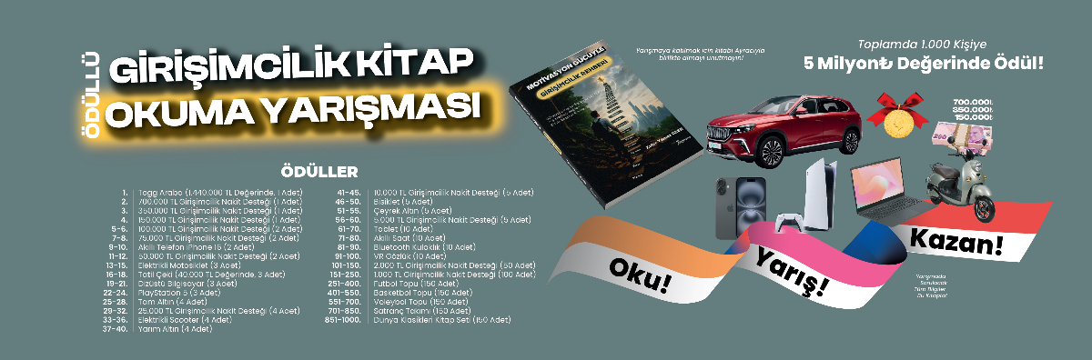 Girişimcilik Kitap Okuma Yarışması - Toplam 1.000 Kişiye 5 Milyon TL Değerinde Ödül