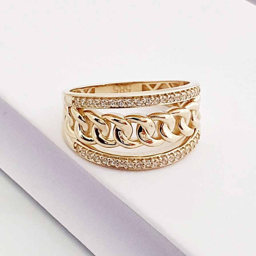 14 Ayar Gurmet Zincir Altın Yüzük