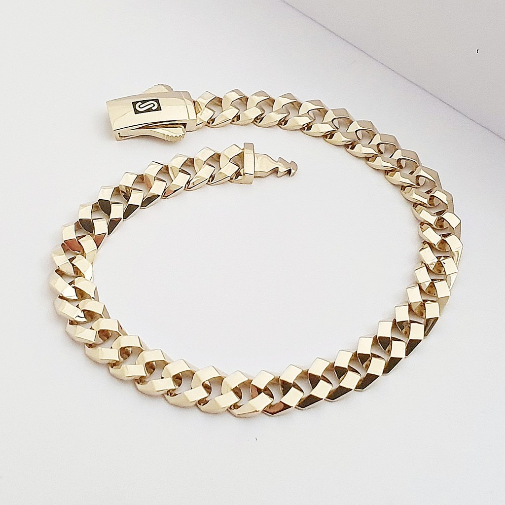 14 Ayar Altın Köşeli Gurmet Zincir Bileklik