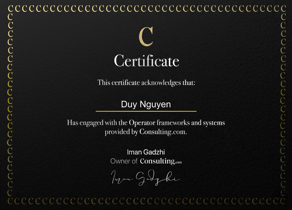 Consulting.com Certification - Duy Nguyen