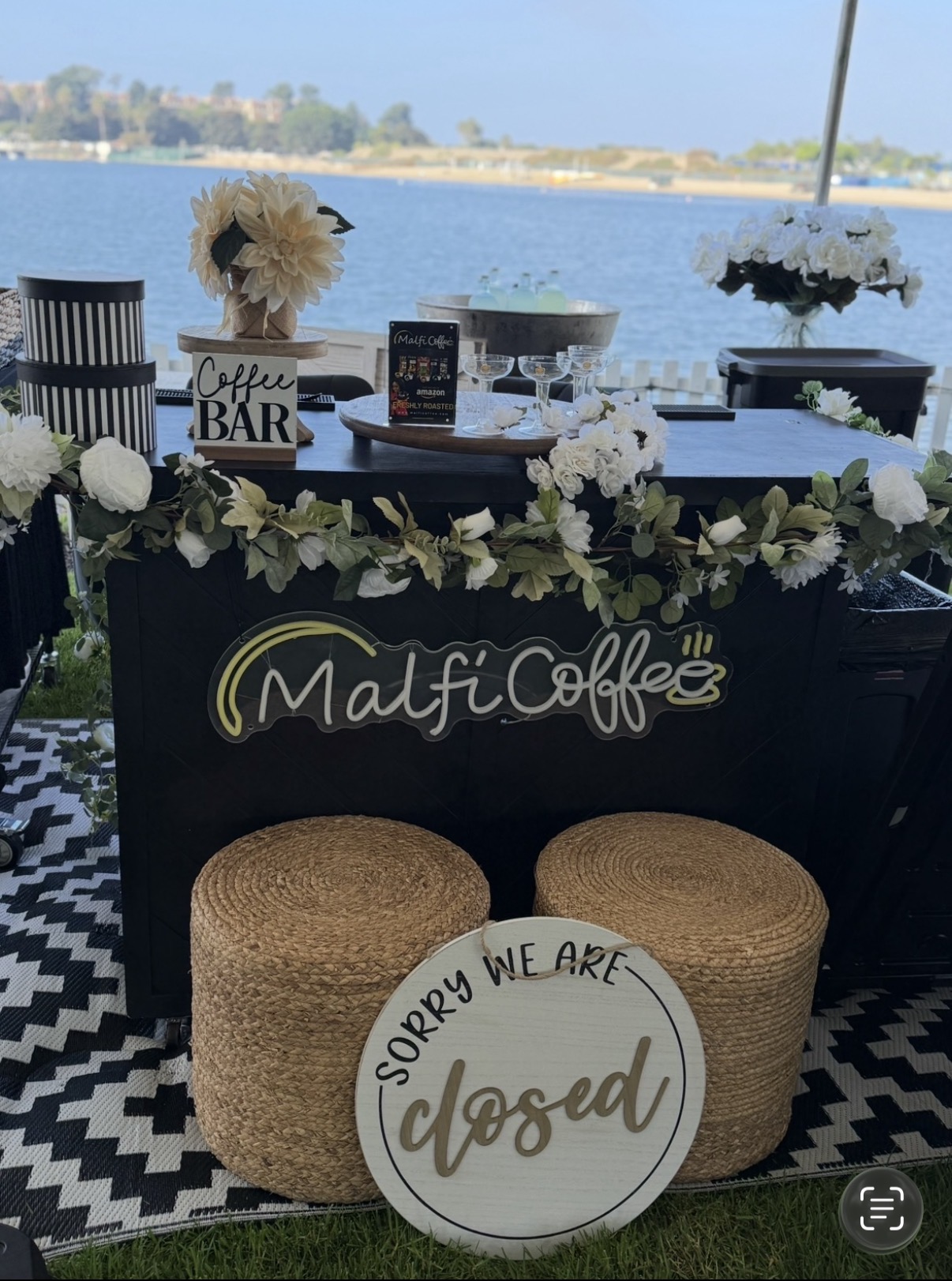 Wedding reception beverage station