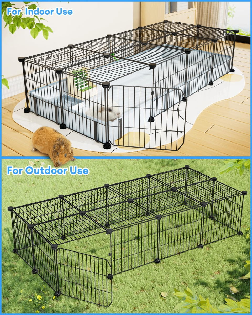 BUCATSTATE Guinea Pig Playpen – Modular Indoor/Outdoor Wire Cage for Small Mammals & Hedgehogs - Small Mammals BUCATSTATE Guinea Pig Playpen – Modular Indoor/Outdoor Wire Cage for Small Mammals & Hedgehogs