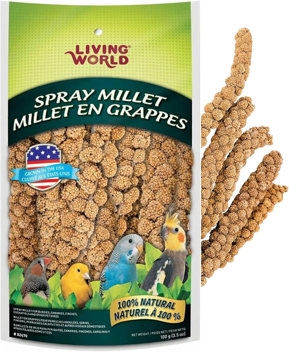 Living World Millet Spray for Birds – Natural Treat for Parakeets, Cockatiels & Finches (2 oz) - Birds Living World Millet Spray for Birds – Natural Treat for Parakeets, Cockatiels & Finches (2 oz)