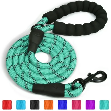 Taglory Rope Dog Leash with Comfortable Padded Handle, Reflective Threads (6 FT) - Dogs Taglory Rope Dog Leash with Comfortable Padded Handle, Reflective Threads (6 FT)