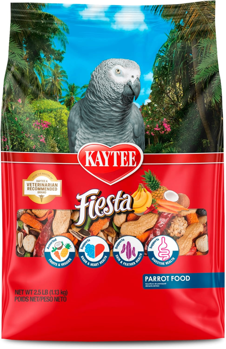 Kaytee Fiesta Parrot Food – Vet-Recommended Nutritious Mix with Fruits, Veggies & Nuts (2.5 lbs) - Birds Kaytee Fiesta Parrot Food – Vet-Recommended Nutritious Mix with Fruits, Veggies & Nuts (2.5 lbs)