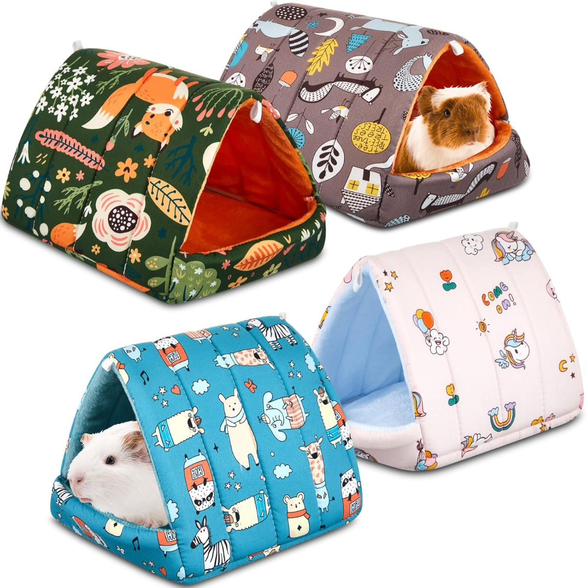 Cinnvoice 4-Pack Cozy Guinea Pig Hideouts – Washable Soft Cave Beds for Small Mammals - Small Mammals Cinnvoice 4-Pack Cozy Guinea Pig Hideouts – Washable Soft Cave Beds for Small Mammals