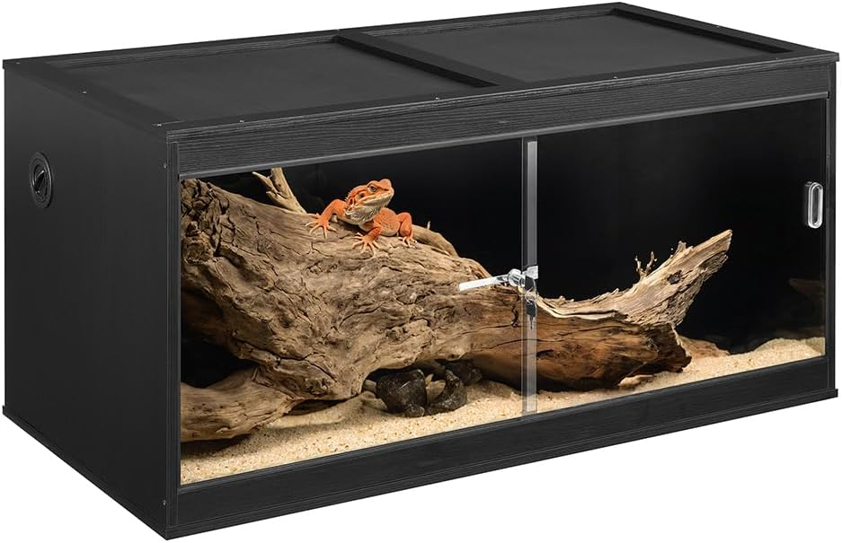 unipaws Reptile Enclosure Terrarium – Stackable Glass Lizard & Snake Tank with Sliding Doors - Reptiles unipaws Reptile Enclosure Terrarium – Stackable Glass Lizard & Snake Tank with Sliding Doors