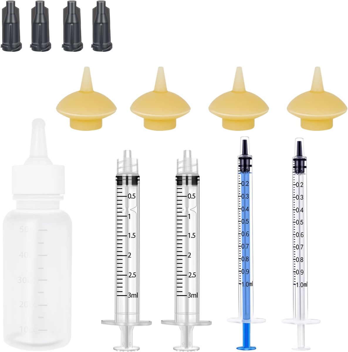 Xuanda Baby Animal Feeding Kit – Syringes, Nipples & Bottle for Wildlife Rescue & Orphaned Animals - Wild Xuanda Baby Animal Feeding Kit – Syringes, Nipples & Bottle for Wildlife Rescue & Orphaned Animals
