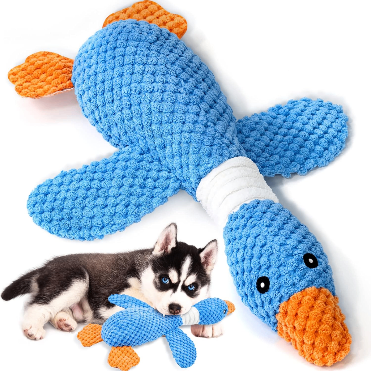 Vitscan Upgraded Indestructible Duck Dog Toy – Squeaky Plush for Aggressive Chewers & Interactive Play - Dogs Vitscan Upgraded Indestructible Duck Dog Toy – Squeaky Plush for Aggressive Chewers & Interactive Play