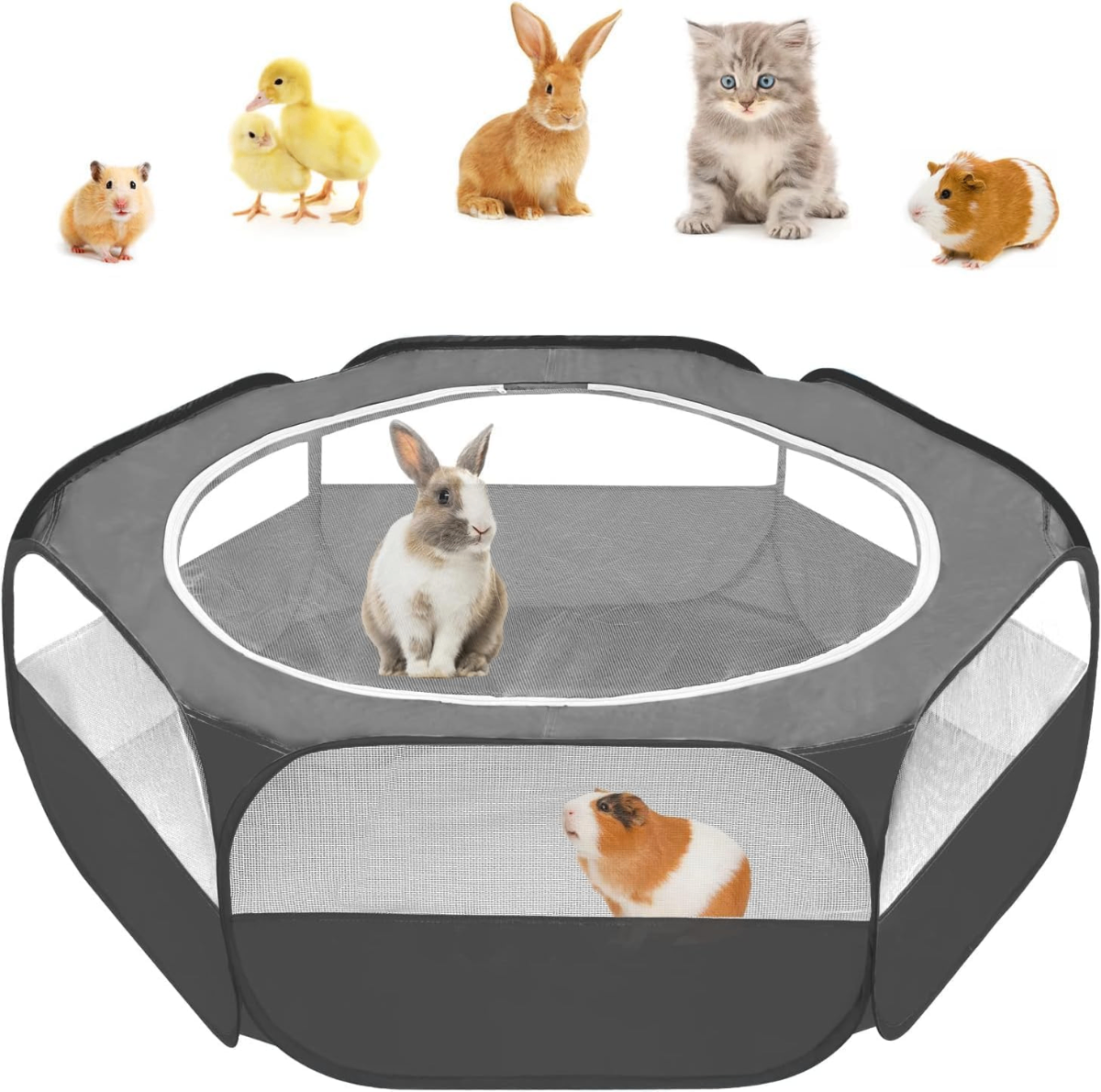 Portable Pop-Up Small Pet Playpen – Breathable Fabric Enclosure for Guinea Pigs, Rabbits & Hamsters - Small Mammals Portable Pop-Up Small Pet Playpen – Breathable Fabric Enclosure for Guinea Pigs, Rabbits & Hamsters