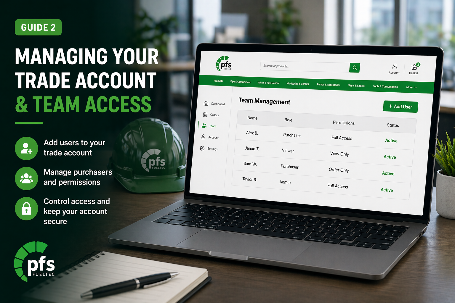 Managing Your Trade Account & Team Access