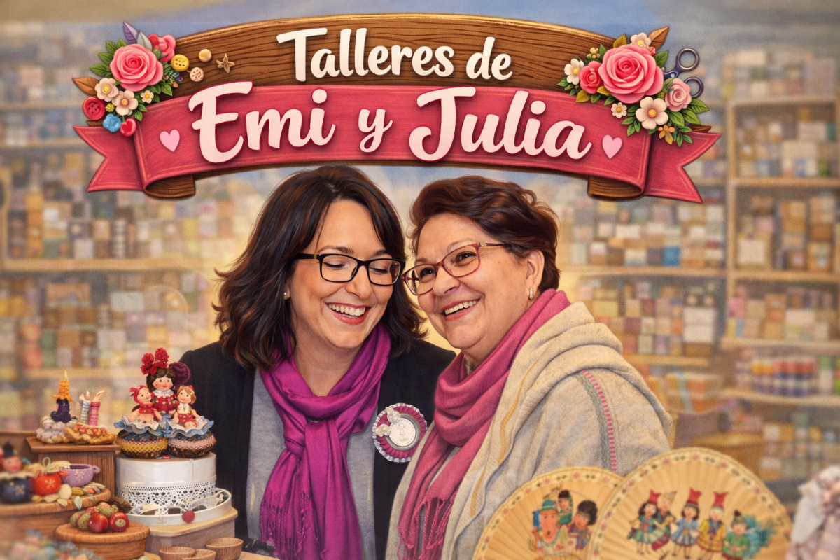 Julia y Emi en el taller