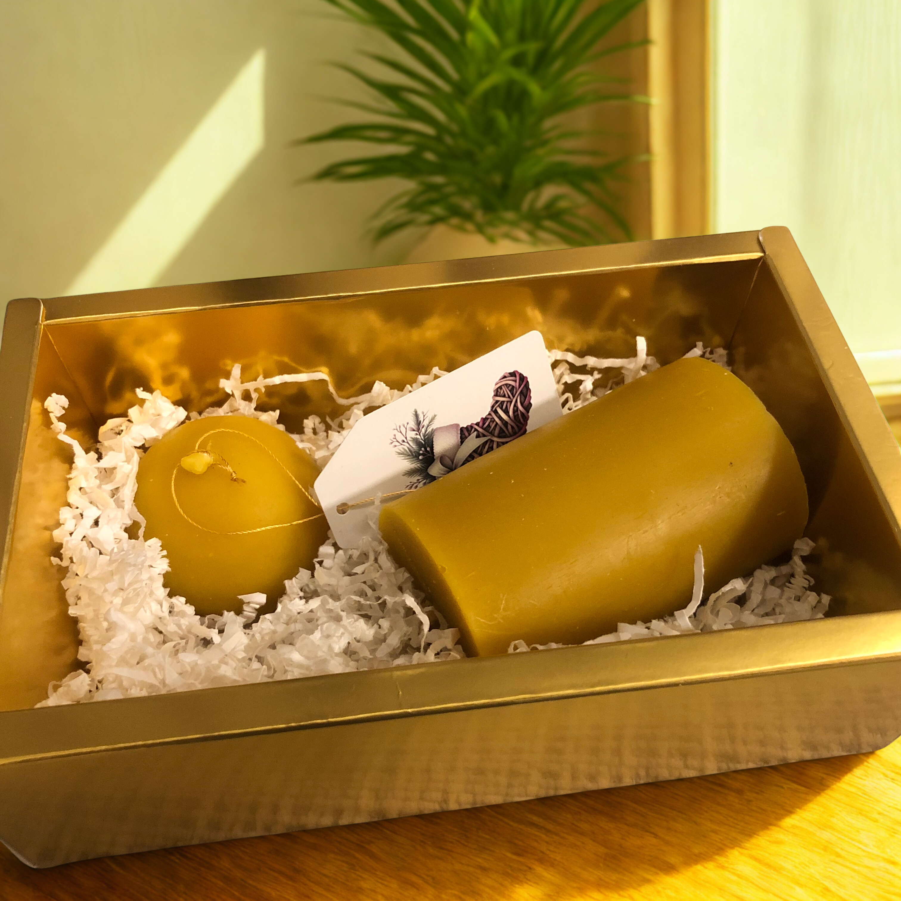 Medaus Duetas - dovanų rinkinys žvakė