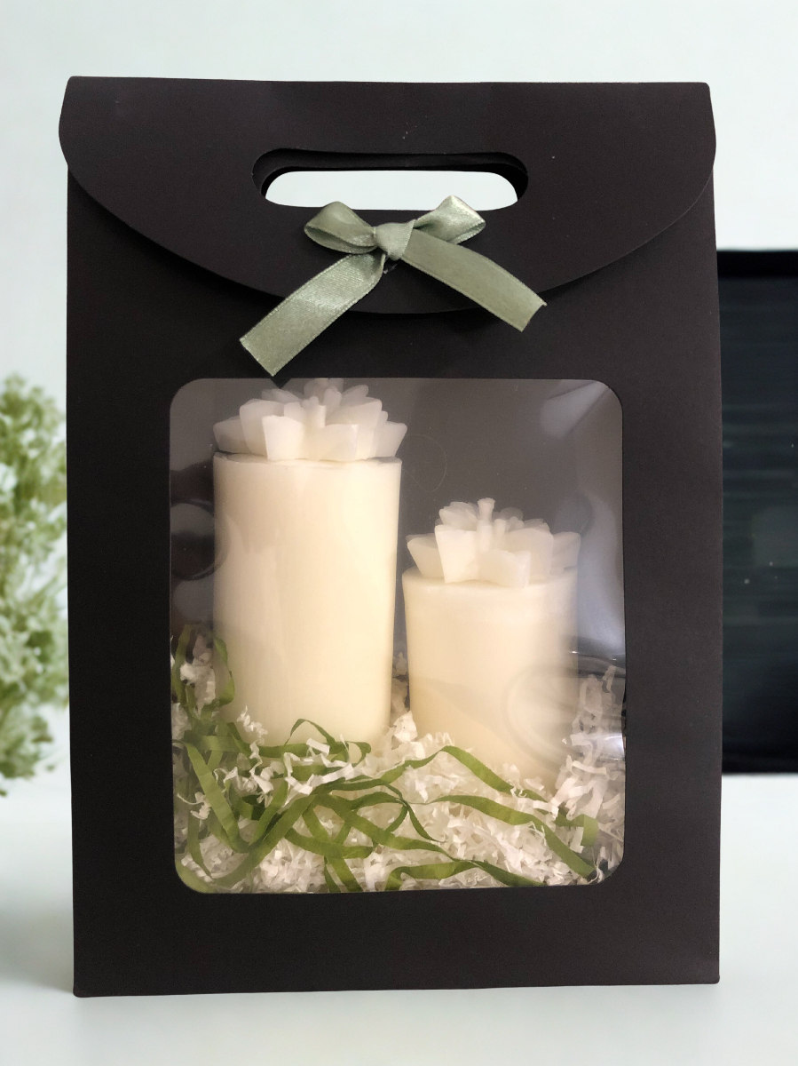 Prabangus Aukščio Duetas - dovanų rinkinys žvakė