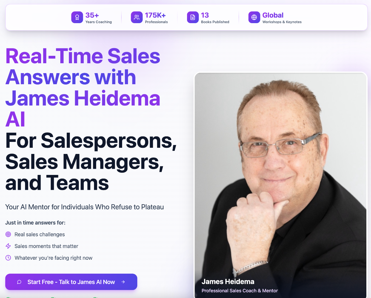 James Heidema AI coaching platform with voice interface and transcription