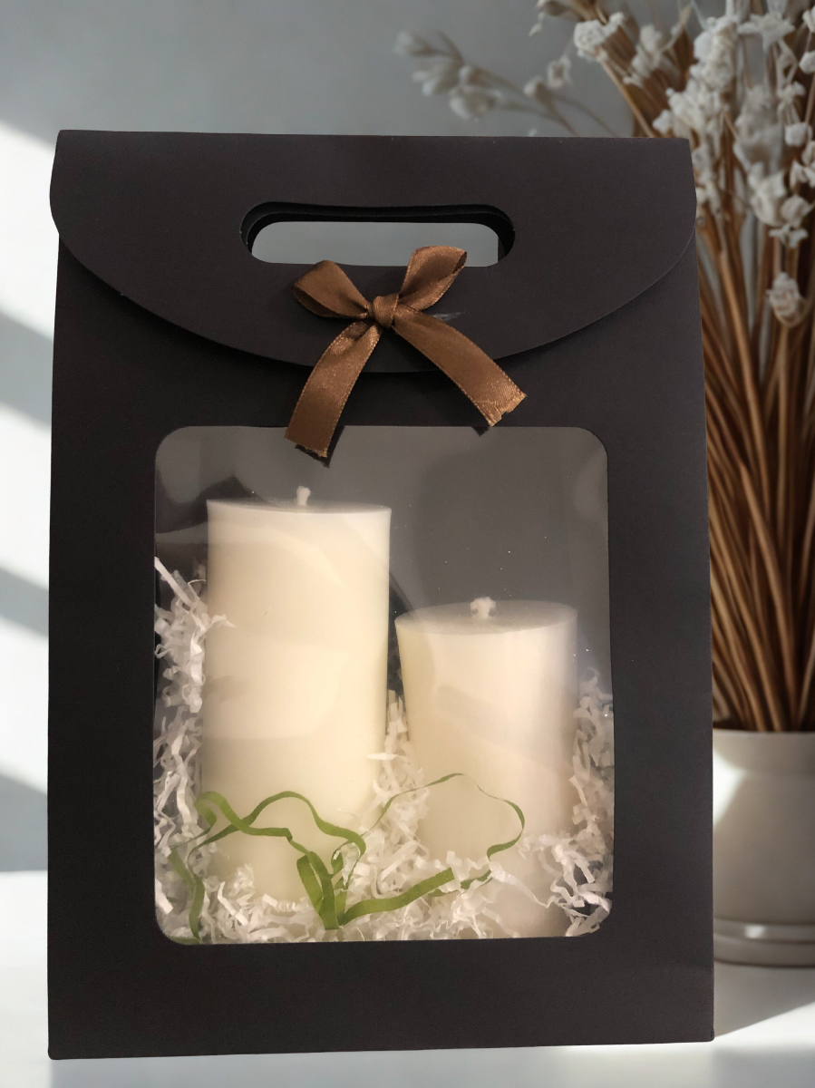 Elegantiška Dvigubė Harmonija - dovanų rinkinys žvakė