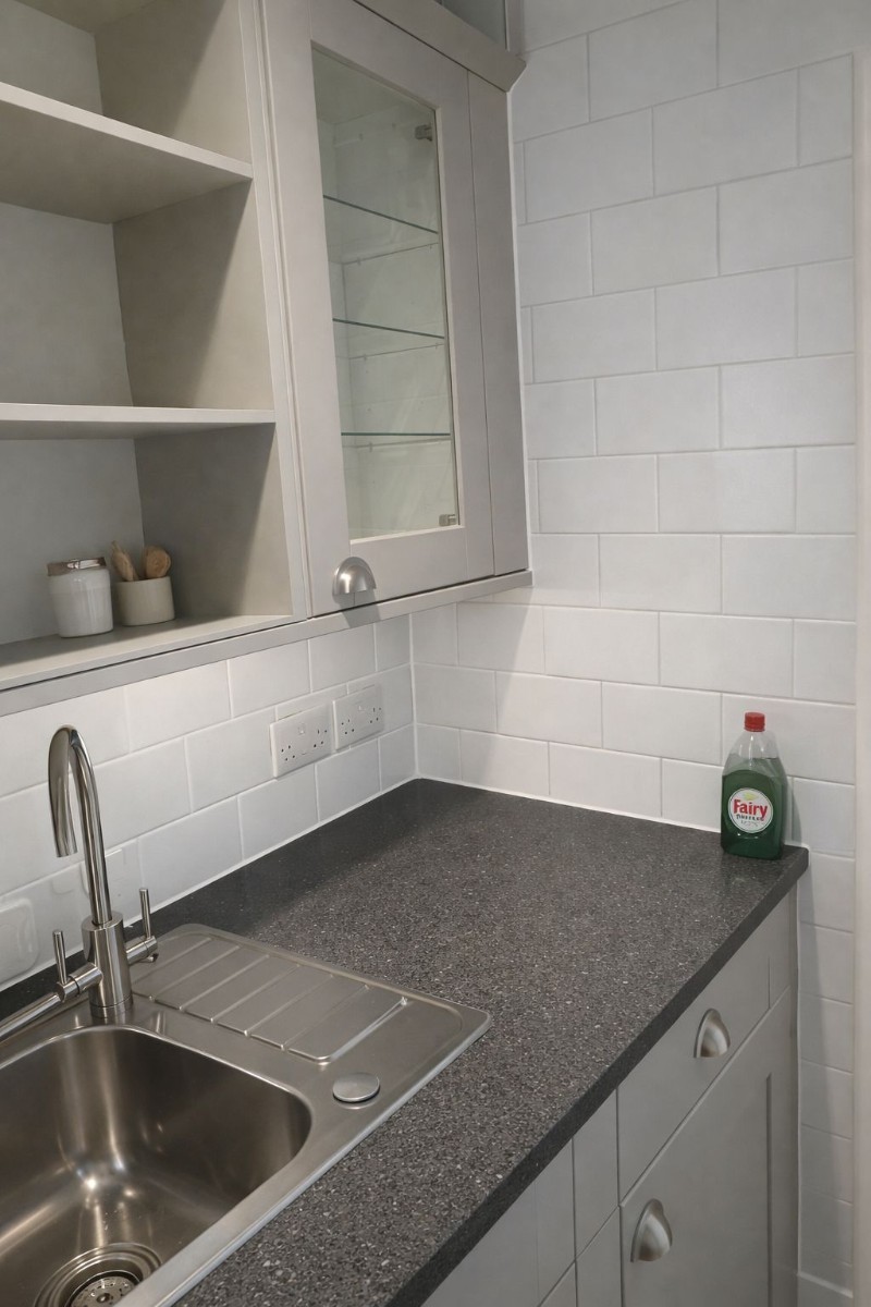 Before Kitchen Worktop & Splashback Reseal in Bolton