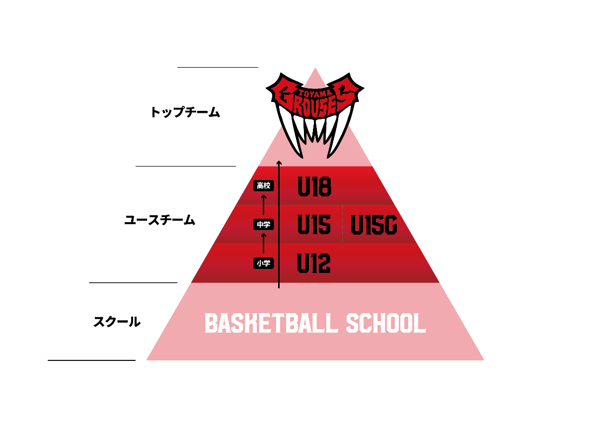 富山グラウジーズ育成ピラミッド