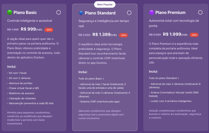 Escolha e Personalização do Plano