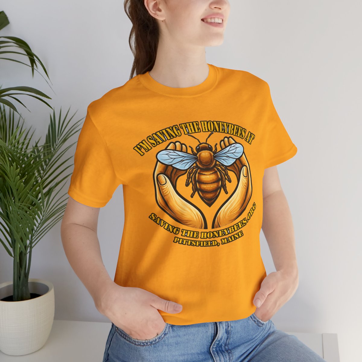 Saving the Honeybees shirt side view