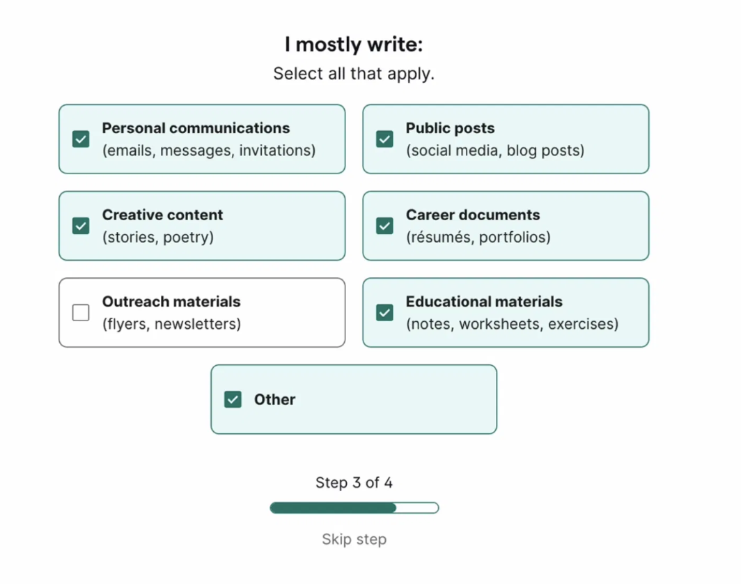 Grammarly Interface Design