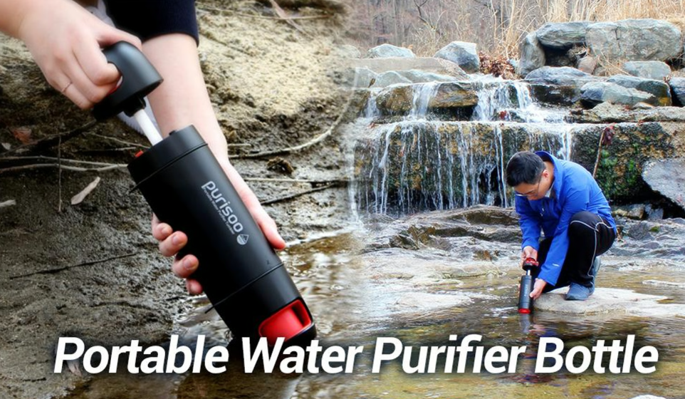 Purisoo - Pump to Purify - Portable Purifier Water Bottle