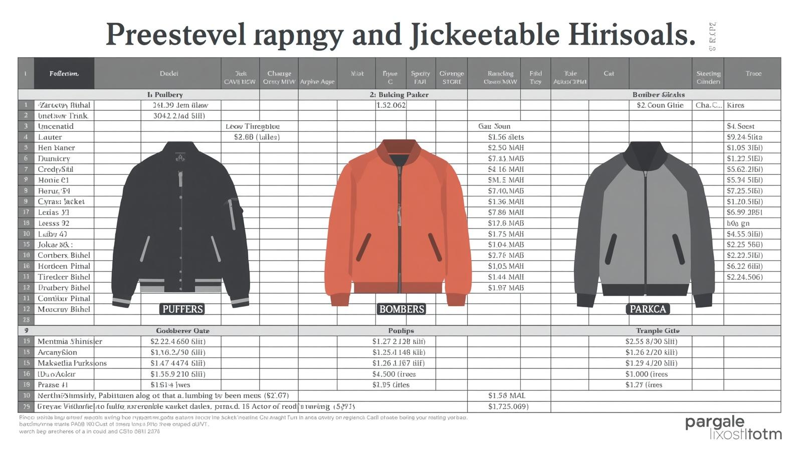Jacket Spreadsheet Deep Dive: Puffers, Bombers, and Parkas Ranked