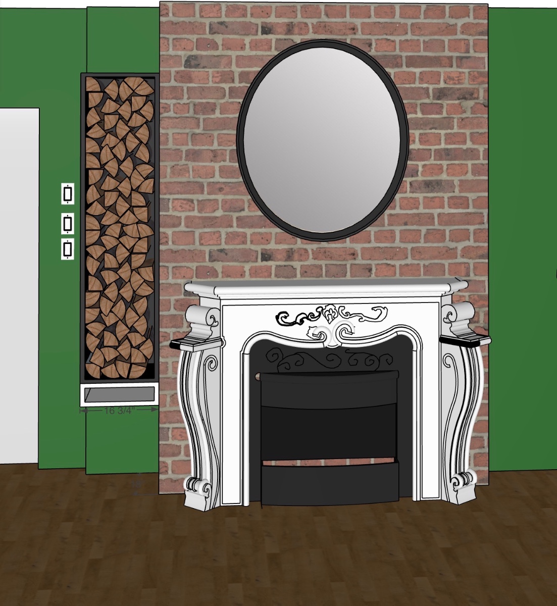 Custom Fireplace Build before