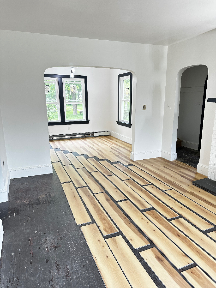 Living Room & Hardwood Floors before