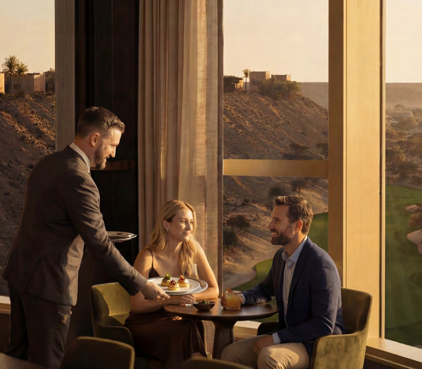 ラーヤナ・マンションズ ファインダイニング ディリーヤの景色を望む