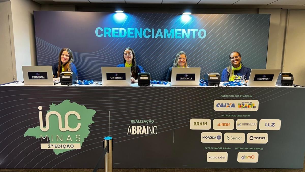 Credenciamento em evento corporativo ABRAINC