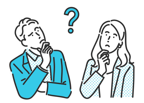 悩んでいるビジネスパーソンのイラスト