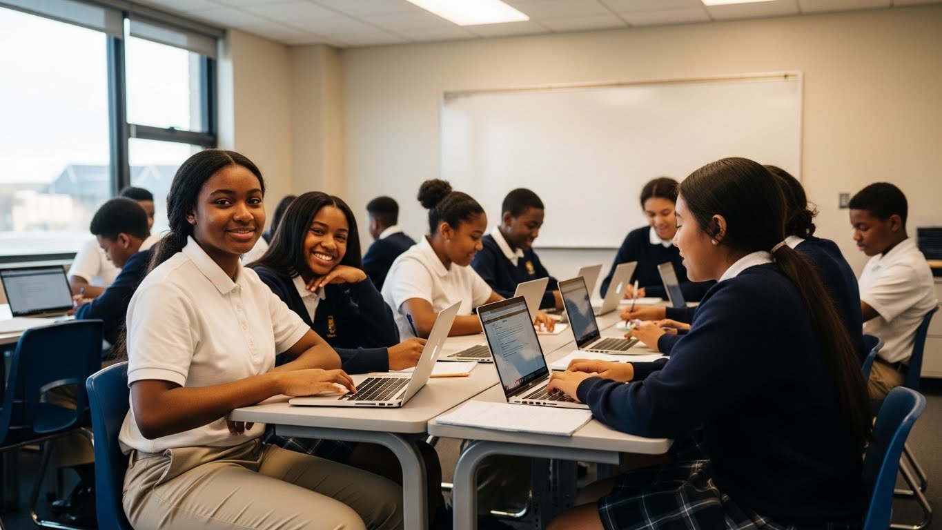 High School Students in Laboratory