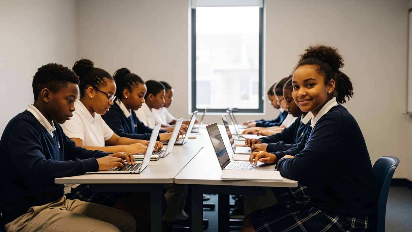 Middle School Students in Discussion