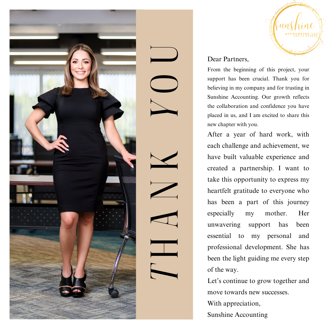 Thank You Letter from Odette Moreno - Sunshine Accounting