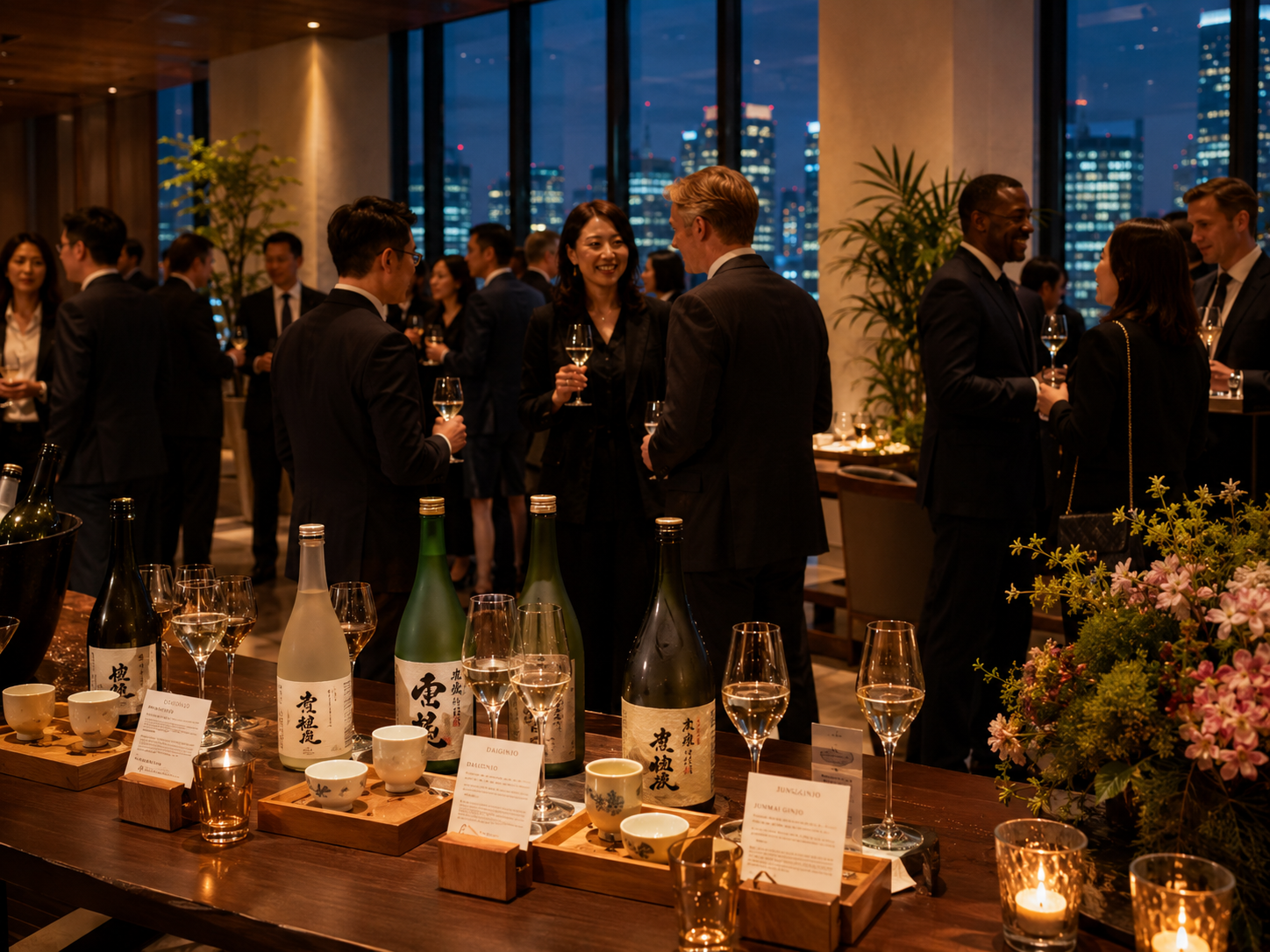 Corporate sake tasting event