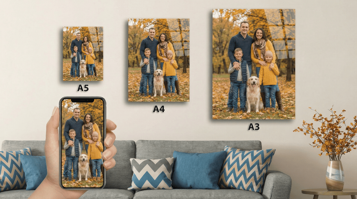 メタルフォトプリントサイズ比較